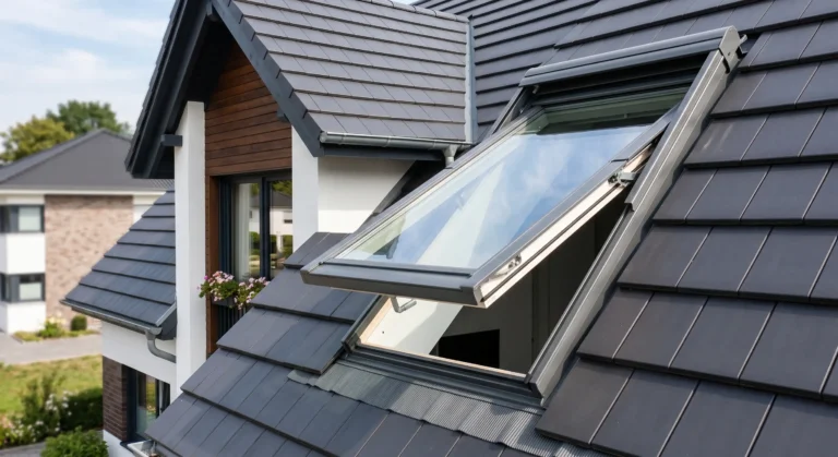 Neu eingebautes VELUX Dachfenster mit fachgerechtem Anschluss an das Steildach